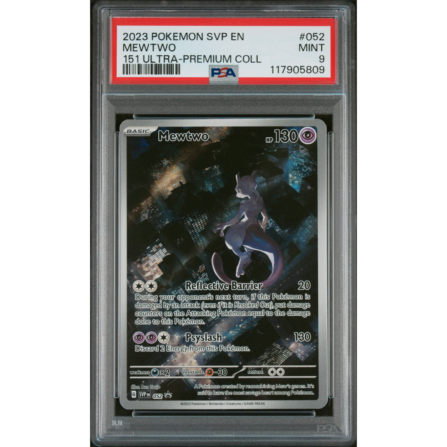 SV BLACK STAR PROMO 151 ULTRA-PREMIUM COLLECTION MEWTWO #052 PSA 9