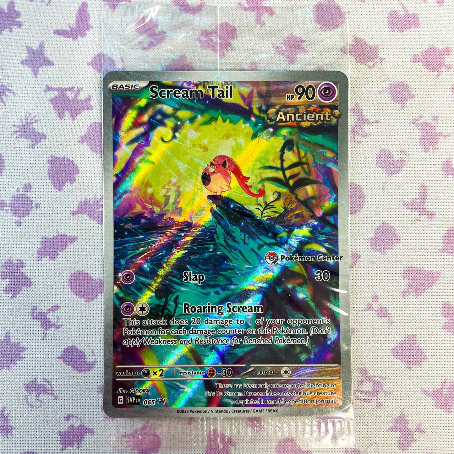 Scream Tail SV65 Black Star Promo Pokemon Center Stamp