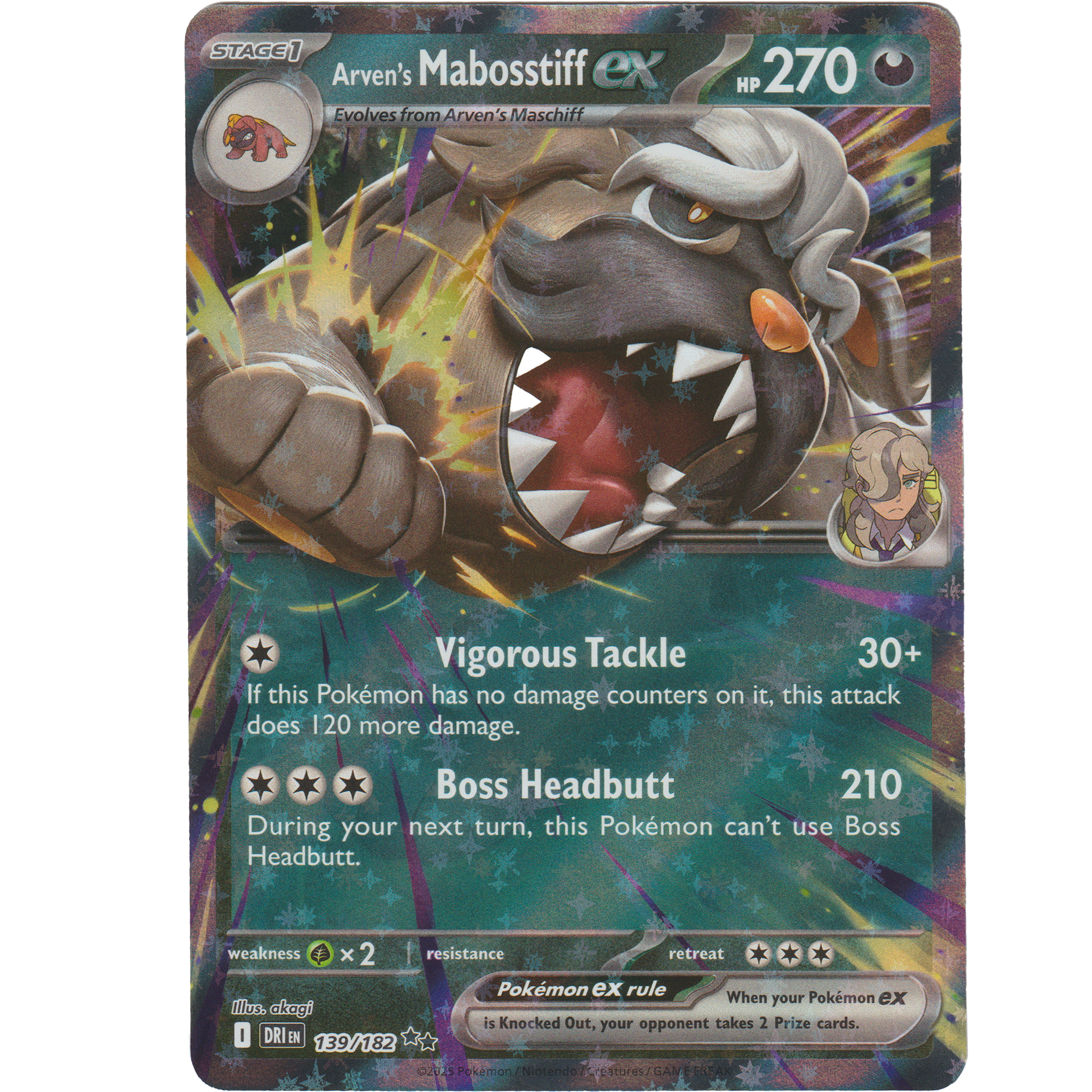 arven pokemon card price Arven's Mabosstiff ex 139/182 – Kooky Collectibles