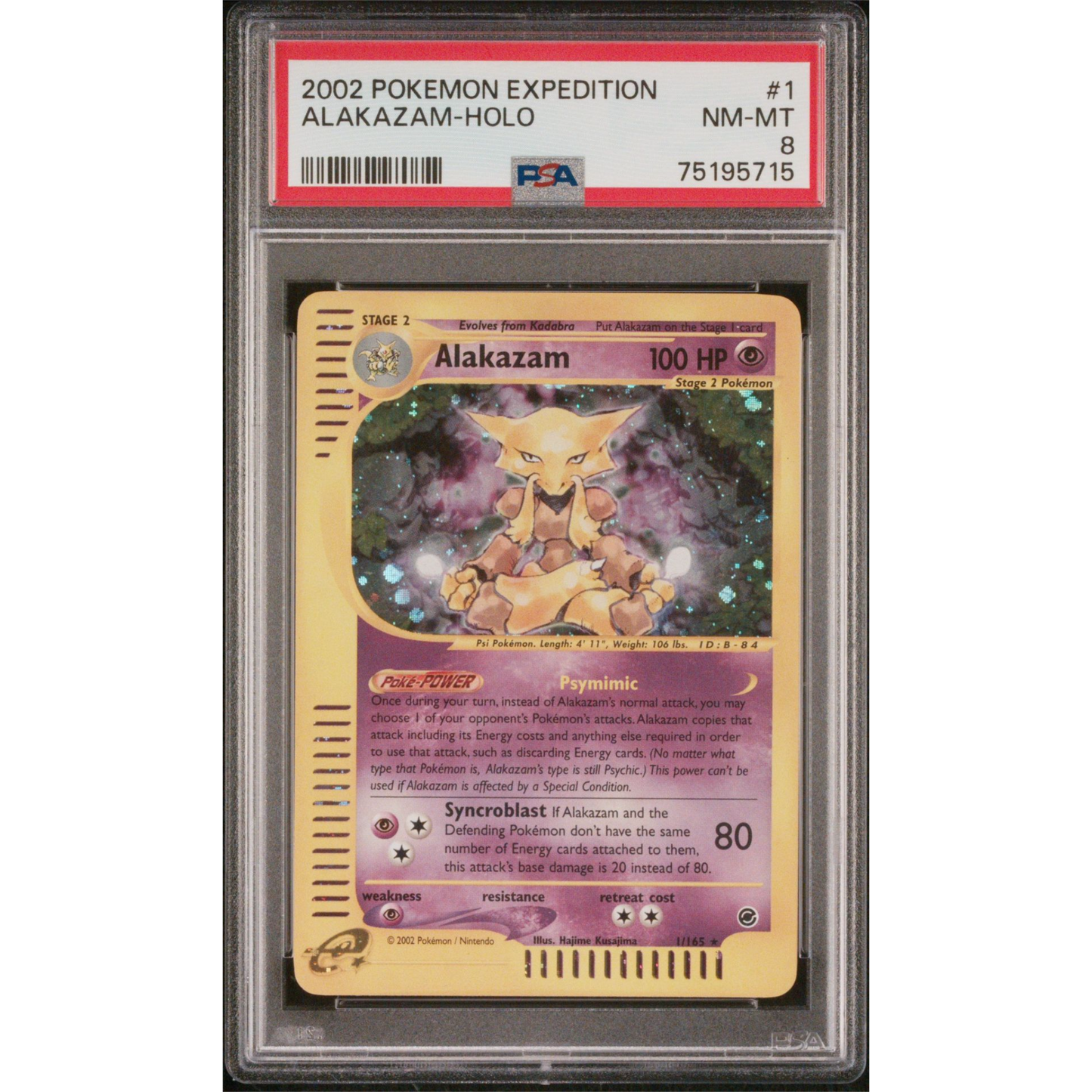 Alakazam 1/165 PSA 8