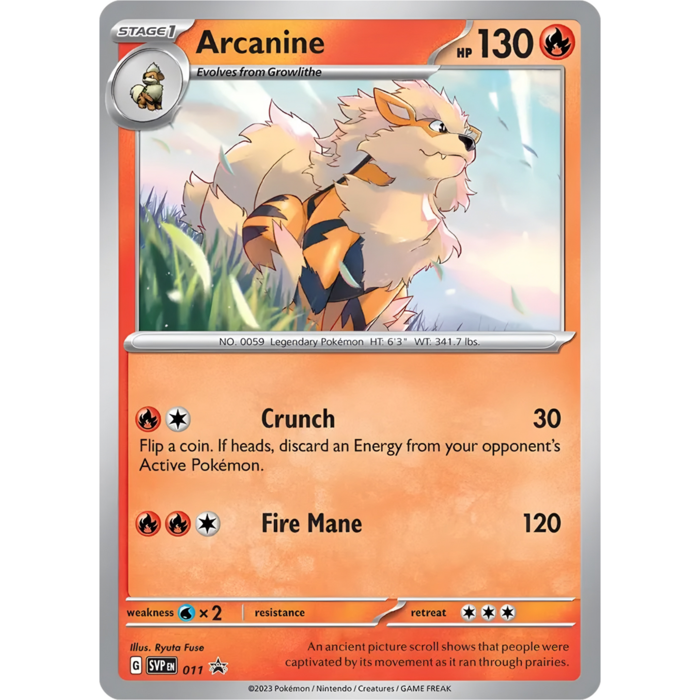 Arcanine SV11 Black Star Promo