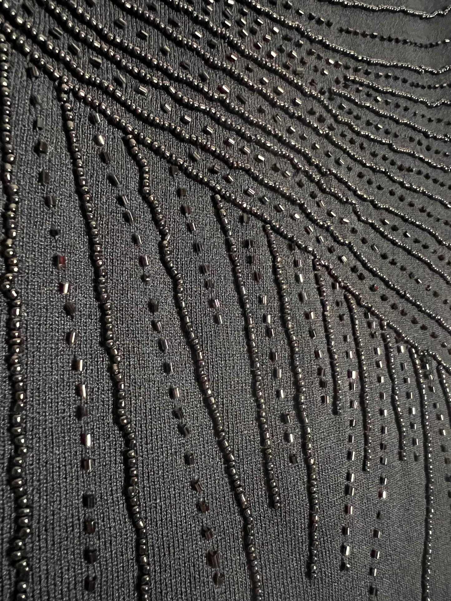 Black Vintage Beaded Tank Top