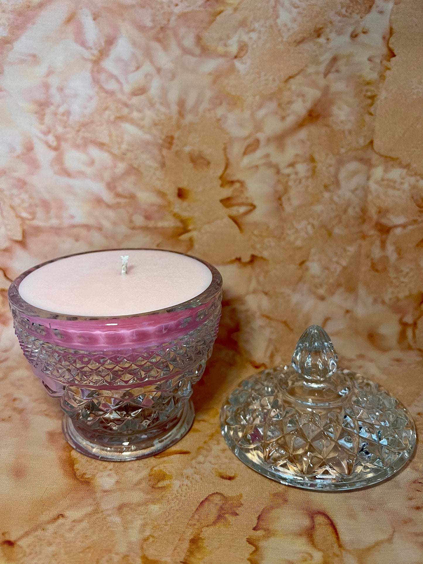 Orange & Pink Crystal Candle