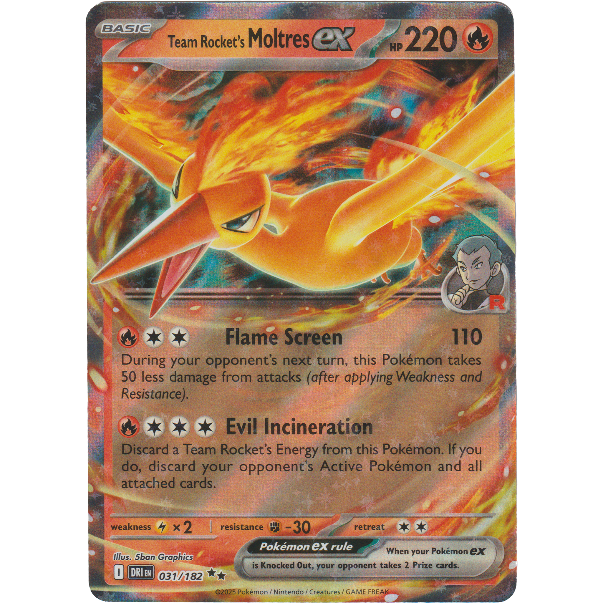 moltres ex pokemon card value - Team Rocket's - 031/182 - Destined Rivals - Double Rare Commemorate your favorite tabletop game with this Team Rockets Moltres EX 2025 Pokemon Destined Rivals Ultra Rare #208 PSA Authenticated 10 Card Team Rocket's Moltres ex -