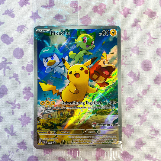 Pikachu SV27 Black Star Promo Pokemon Center Stamp