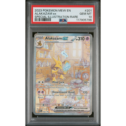 151 SPECIAL ILLUSTRATION RARE ALAKAZAM EX #201 PSA 10