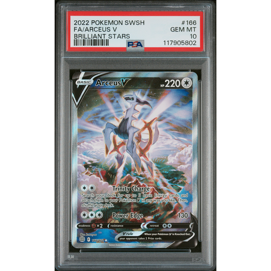 BRILLIANT STARS FULL ART ARCEUS V #166 PSA 10
