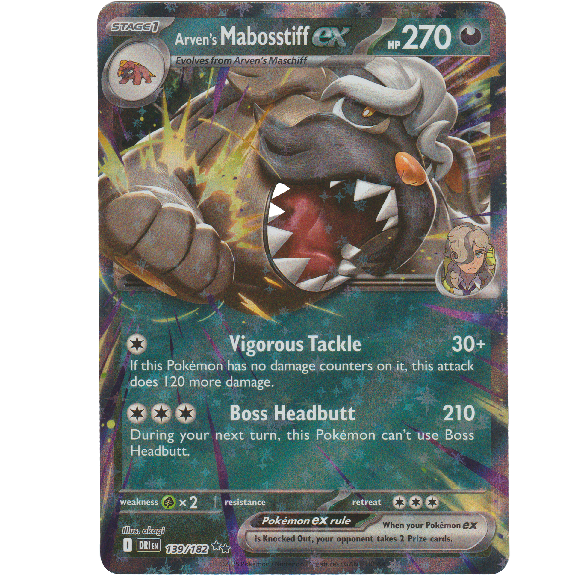 arven pokemon card value Arven's Mabosstiff ex 139/182 – Kooky Collectibles Bundle:200 Cases (63mm x 88mm) Pokémon Premium Mystery Pack shuffle your deck Pokémon League in Southern