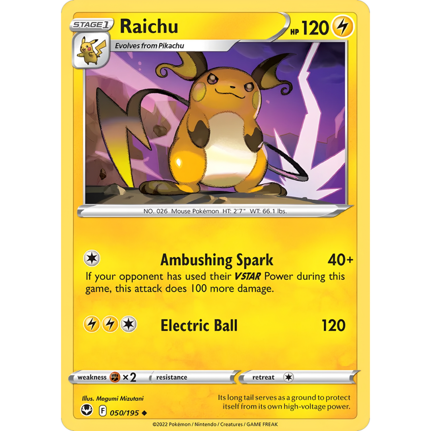 Raichu (Reverse Holo) 50/195