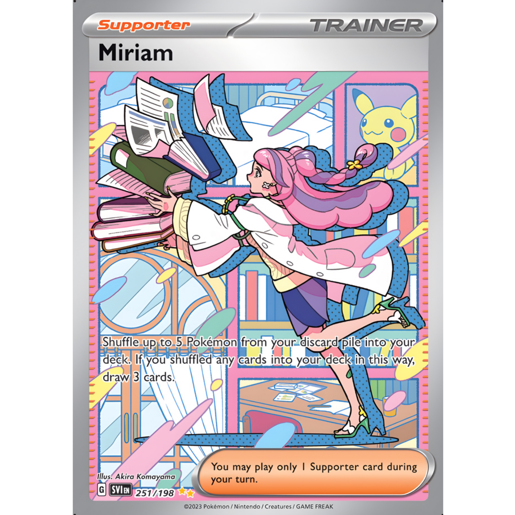 miriam pokemon card 251 198 - 251/198 - Scarlet & Violet proof acrylic case and featuring a striking image of the captivating character Miriam 251 special illustration rare