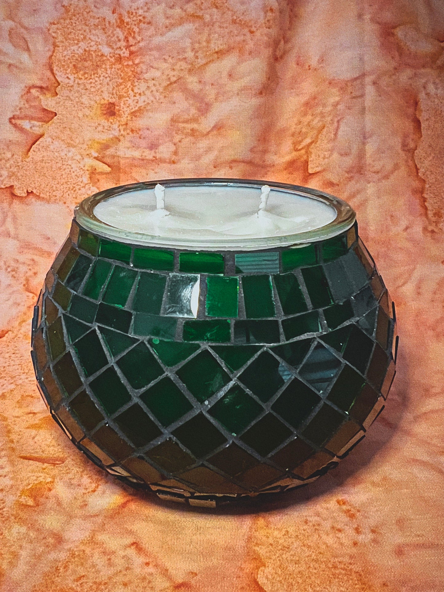 Green Mosaic Double-Wick Candle