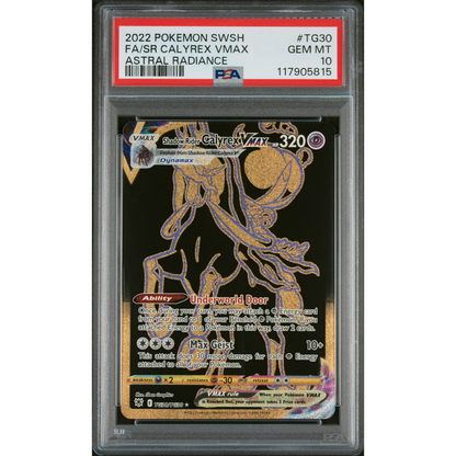 ASTRAL RADIANCE SHADOW RIDER CALYREX VMAX #TG30 FULL ART PSA 10