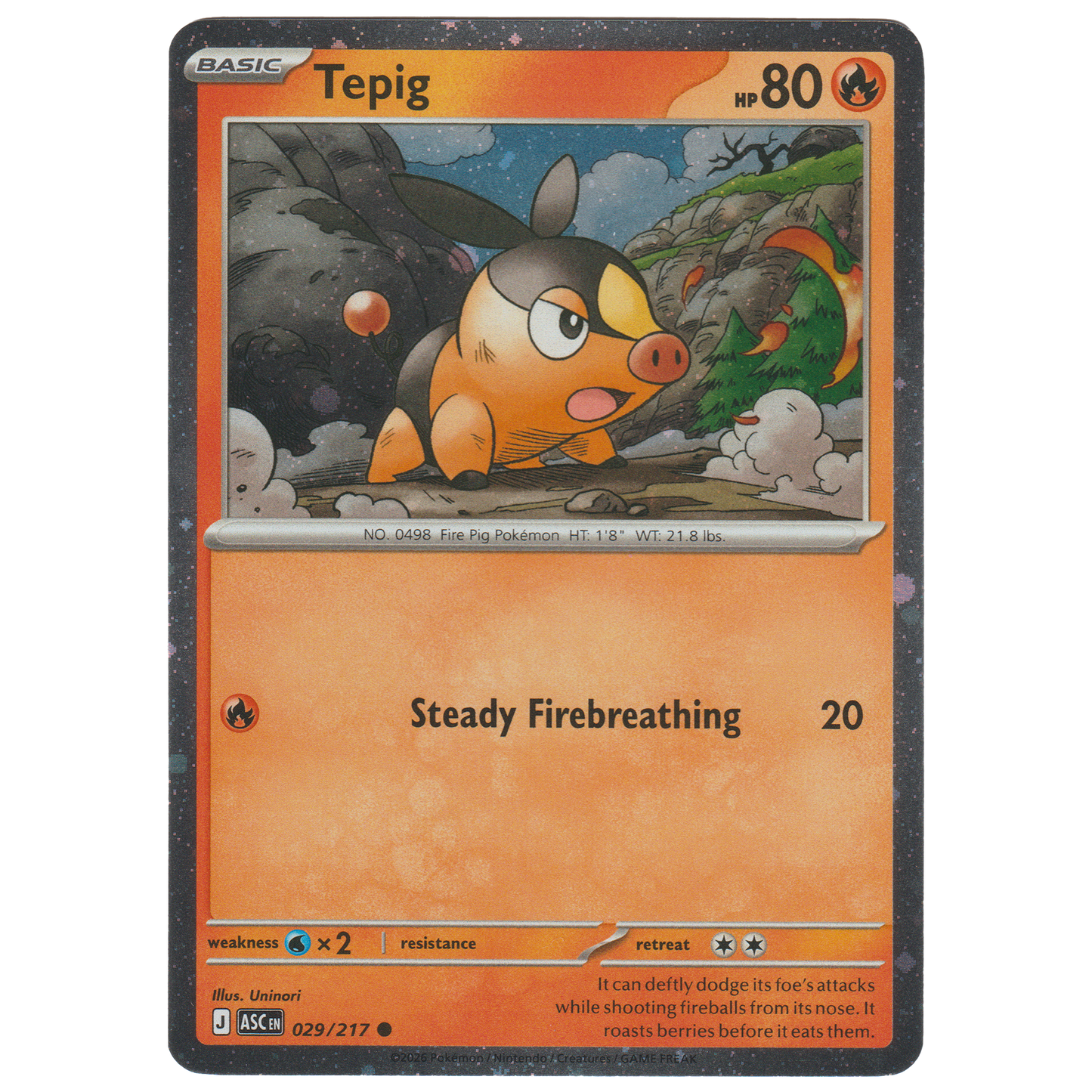 Tepig 029/217 (Pixel Cosmos Holo ASC First Partners Deluxe Pin Collection)
