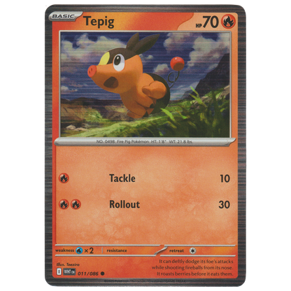 Tepig 011/086 (Tinsel Holo found in Unova Poster Collection)