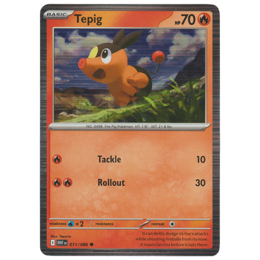 Tepig 011/086 (Tinsel Holo found in Unova Poster Collection)