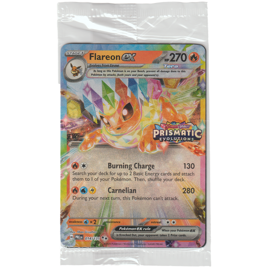 Flareon ex 014/131 (Stamp - Found in Prismatic Evolutions Surprise Box)