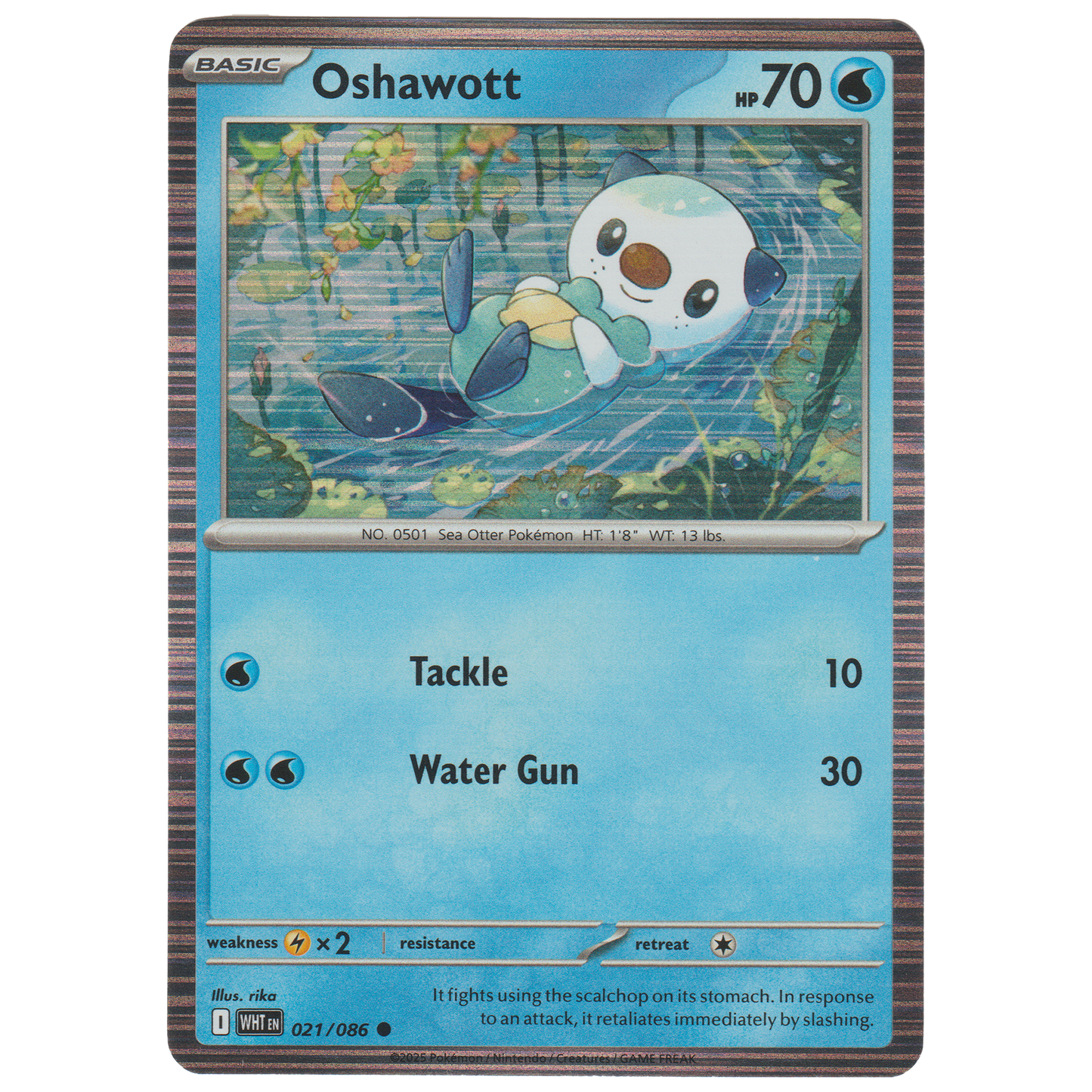 Oshawott 021/086 (Tinsel Holo found in Unova Poster Collection)