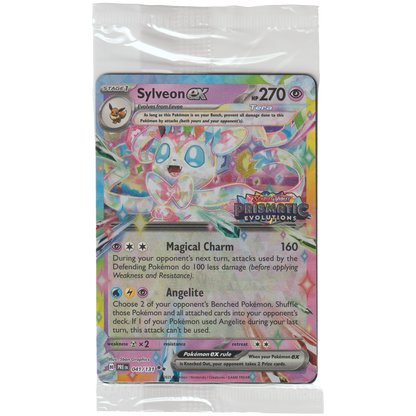 Sylveon ex 041/131 (Stamp - Found in Prismatic Evolutions Surprise Box - Factory Sealed with Code Card))