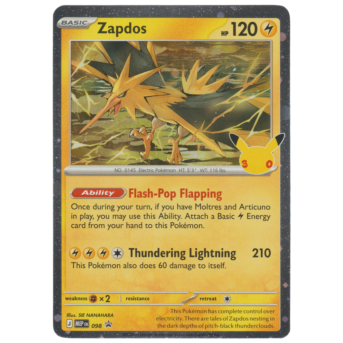 Zapdos MEP098 (Cosmos Holofoil)